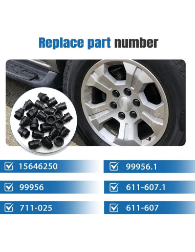 Cubiertas de Tuercas de Rueda Panwarmoll 24 Piezas M27 Hex 22mm