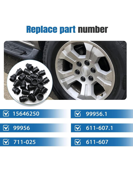 Cubiertas de Tuercas de Rueda Panwarmoll 24 Piezas M27 Hex 22mm