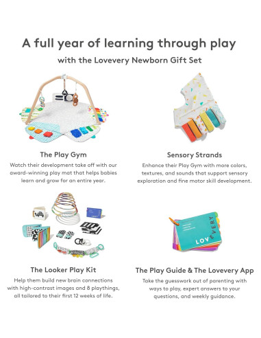 Conjunto de Regalo para Recién Nacidos Lovevery - Gimnasio de Juego y Kit Looker