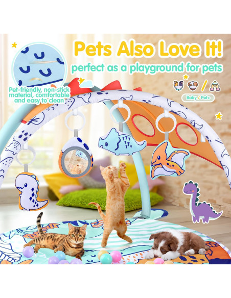 Alfombra de Juego 5-en-1 WeeHomm Dinosaurios 88.9 cm Lavable