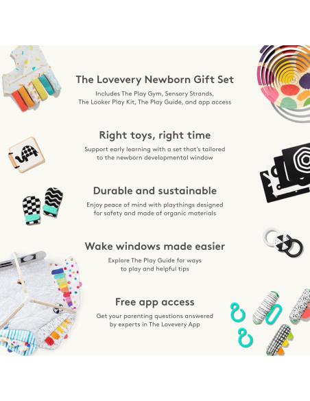 Conjunto de Regalo para Recién Nacidos Lovevery - Gimnasio de Juego y Kit Looker