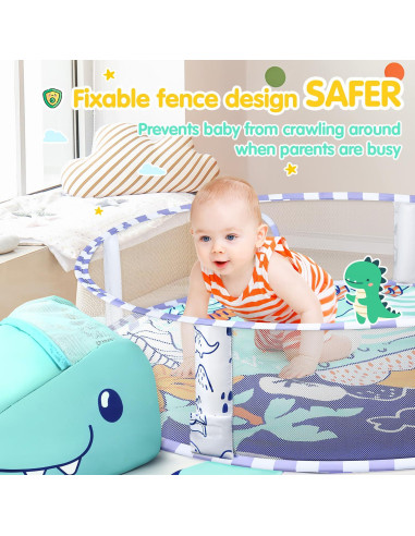 Alfombra de Juego 5-en-1 WeeHomm Dinosaurios 88.9 cm Lavable