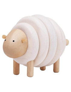 PlanToys Oveja de Enhebrar Juguete de Madera 8.9x8.1x13.5cm
