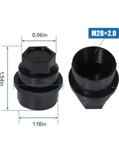 Cubiertas de Tuercas de Rueda Panwarmoll 24 Piezas M27 Hex 22mm