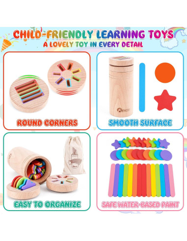 Juguetes Montessori FCSONU de Madera para Niños 1-3 Años