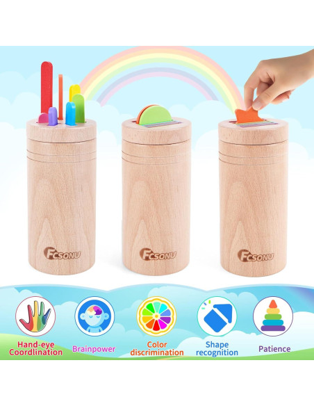 Juguetes Montessori FCSONU de Madera para Niños 1-3 Años