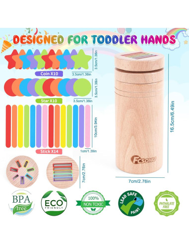 Juguetes Montessori FCSONU de Madera para Niños 1-3 Años