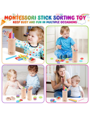 Juguetes Montessori FCSONU de Madera para Niños 1-3 Años