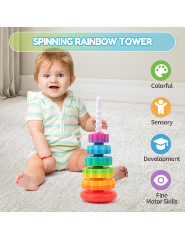 Juguete de Apilamiento Giratorio Riuja Arcoíris 1-3 Años