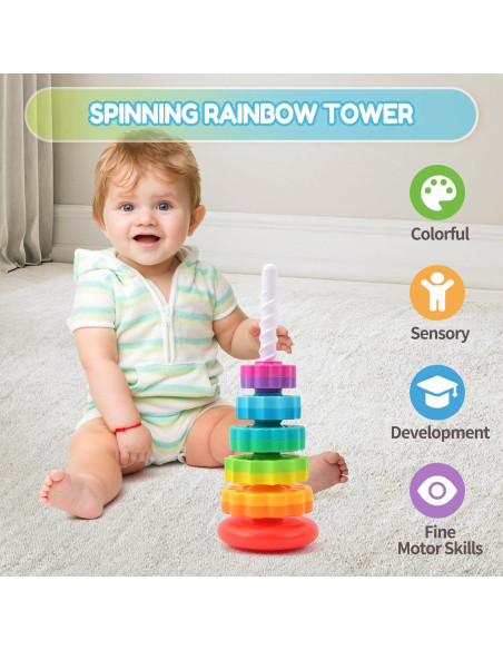 Juguete de Apilamiento Giratorio Riuja Arcoíris 1-3 Años