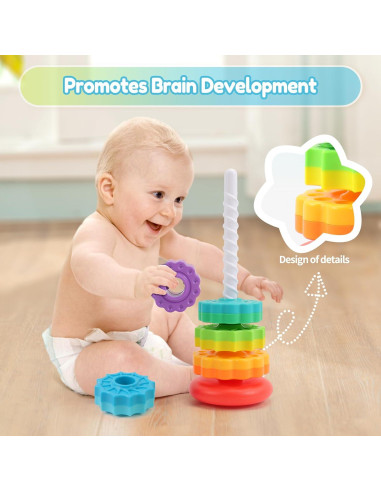 Juguete de Apilamiento Giratorio Riuja Arcoíris 1-3 Años