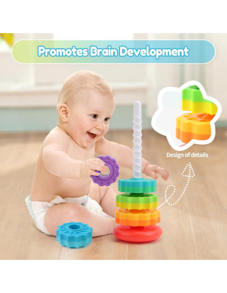 Juguete de Apilamiento Giratorio Riuja Arcoíris 1-3 Años