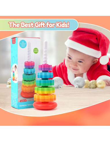 Juguete de Apilamiento Giratorio Riuja Arcoíris 1-3 Años