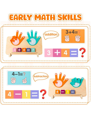 Juguete de Aprendizaje Montessori de Números de Madera - 13 Bloques