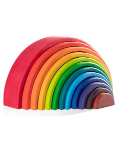 Juguete de Apilamiento Arcoíris MerryHeart 12 Piezas Madera