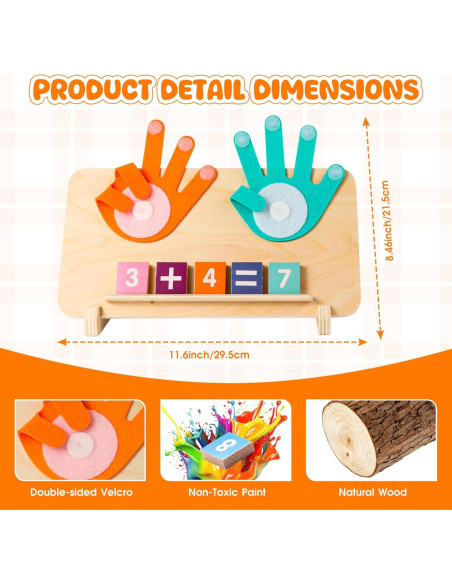 Juguete de Aprendizaje Montessori de Números de Madera - 13 Bloques