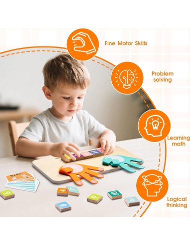 Juguete de Aprendizaje Montessori de Números de Madera - 13 Bloques