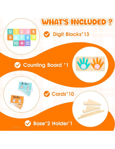 Juguete de Aprendizaje Montessori de Números de Madera - 13 Bloques