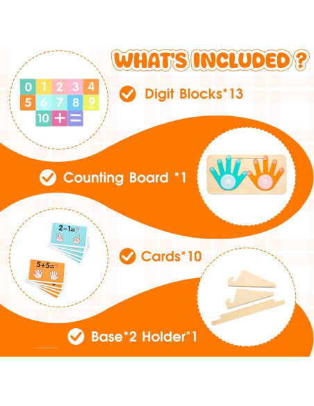 Juguete de Aprendizaje Montessori de Números de Madera - 13 Bloques
