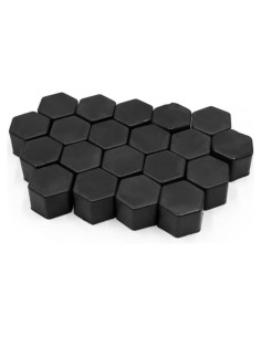 Cubiertas de Tuerca de Rueda uxcell 20Pcs Silicona Negra 19mm