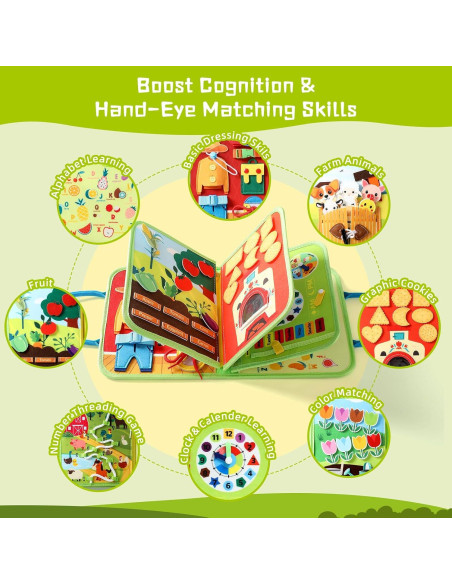 Tablero Ocupado Montessori POIKSHARK 30+ Actividades 3-6 Años