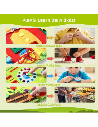 Tablero Ocupado Montessori POIKSHARK 30+ Actividades 3-6 Años