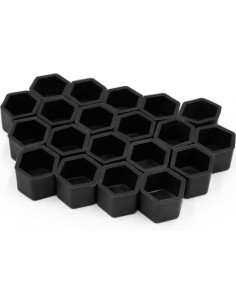 Cubiertas de Tuerca de Rueda uxcell 20Pcs Silicona Negra 19mm 2