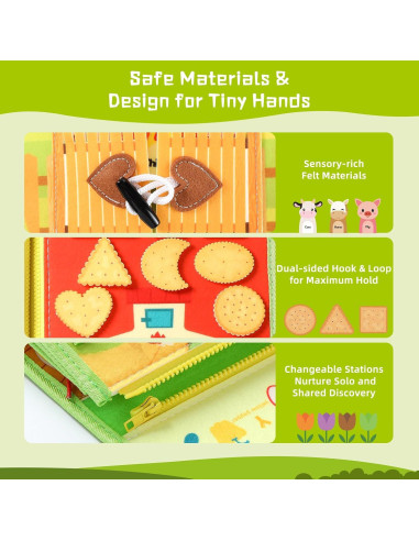 Tablero Ocupado Montessori POIKSHARK 30+ Actividades 3-6 Años