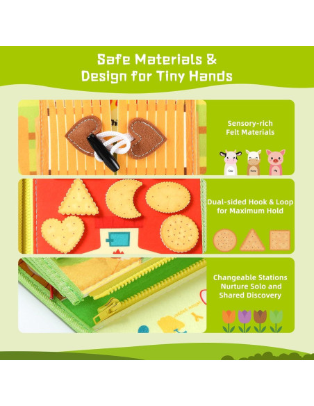 Tablero Ocupado Montessori POIKSHARK 30+ Actividades 3-6 Años