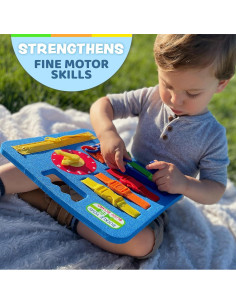 Juguete de Aprendizaje Montessori Buckle Toy Azul 27.9x22.9 cm 2