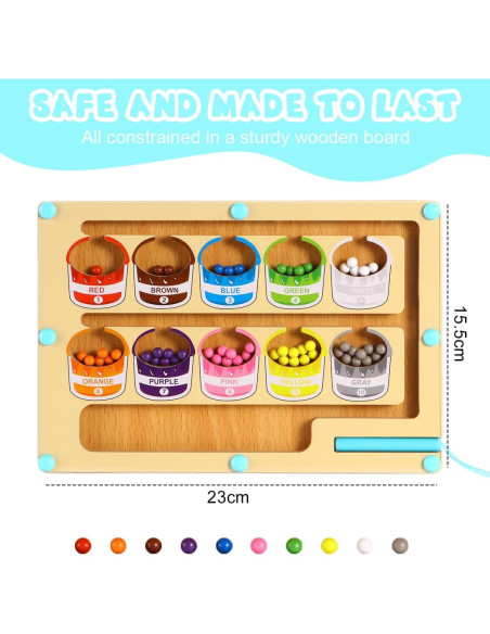 Rompecabezas Magnético de Madera YSYONM 23x15.5 cm 85 Bolas