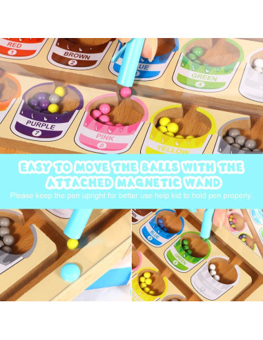 Rompecabezas Magnético de Madera YSYONM 23x15.5 cm 85 Bolas