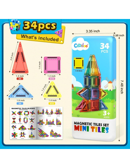 Azulejos Magnéticos Mini Coodoo 34 Piezas 3.76 cm STEM