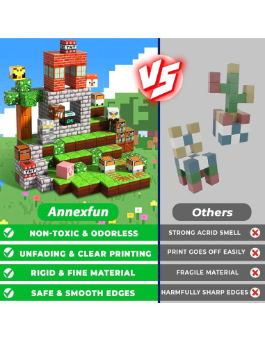 200 Bloques Magnéticos Annexfun - Juguete Educativo STEM 3+