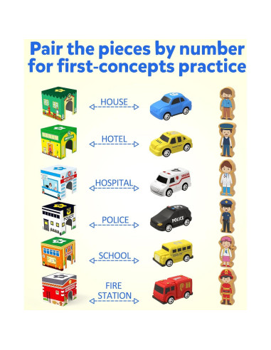 Bloques Apilables Montessori Coogam con Garajes de Coches - Juguete Educativo 2-4 Años