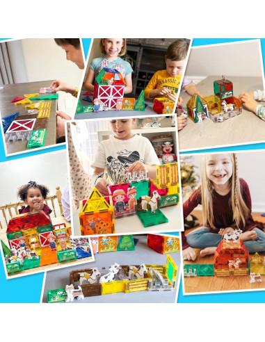 Azulejos Magnéticos de Animales de Granja 105PCS - Juguete Educativo