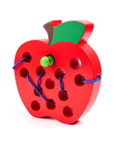 Juguete de Enhebrado de Madera Kizh Manzana Grande 15.2 cm
