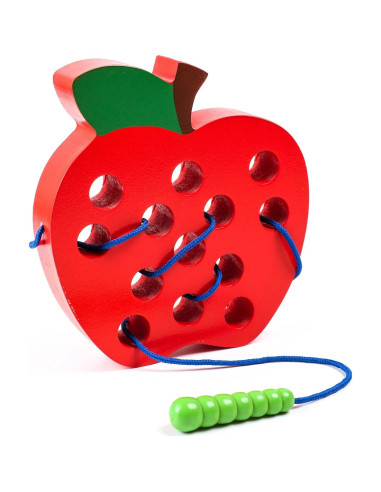Juguete de Enhebrado de Madera Kizh Manzana Grande 15.2 cm