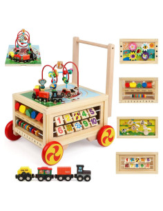 Cubo de Actividad de Madera 7 en 1 FOPNETS Juguete Educativo