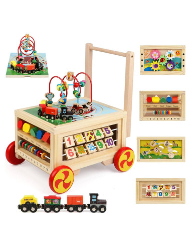 Cubo de Actividad de Madera 7 en 1 FOPNETS Juguete Educativo