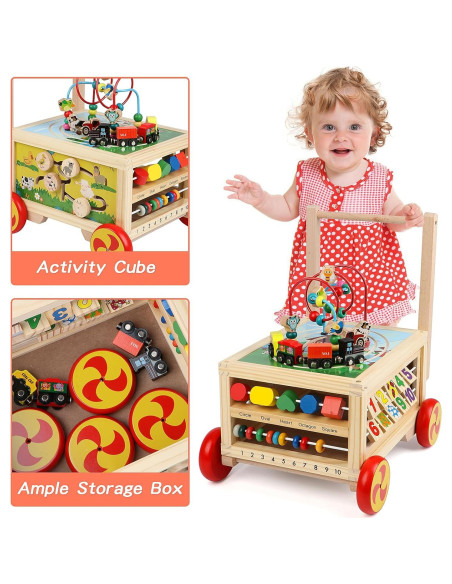 Cubo de Actividad de Madera 7 en 1 FOPNETS Juguete Educativo