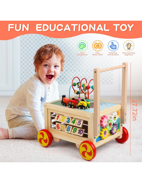 Cubo de Actividad de Madera 7 en 1 FOPNETS Juguete Educativo