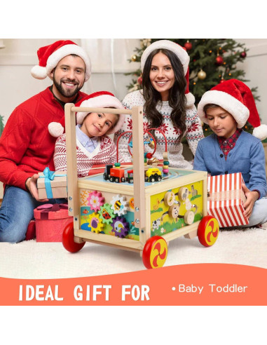 Cubo de Actividad de Madera 7 en 1 FOPNETS Juguete Educativo