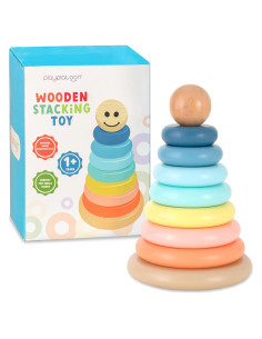 Juguete de Apilamiento de Anillos de Madera Play Platoon - Educativo