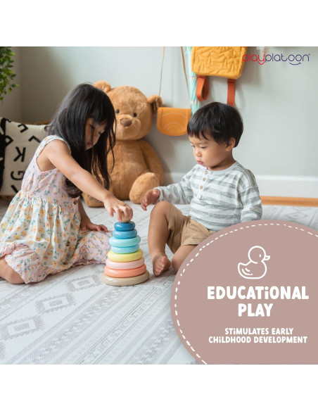 Juguete de Apilamiento de Anillos de Madera Play Platoon - Educativo