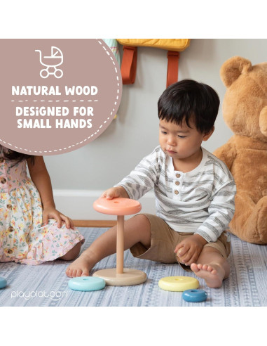 Juguete de Apilamiento de Anillos de Madera Play Platoon - Educativo
