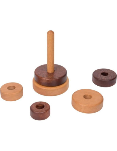 Anillos Apilables de Madera Montessori 6-36 Meses