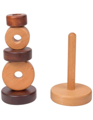 Anillos Apilables de Madera Montessori 6-36 Meses