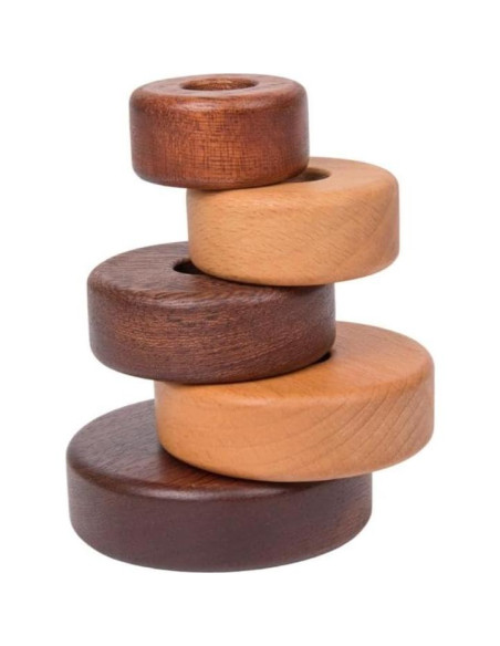 Anillos Apilables de Madera Montessori 6-36 Meses