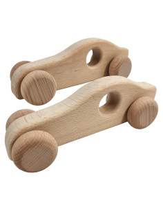 Coches de Madera Montessori - Paquete de 2 - 14.6 cm